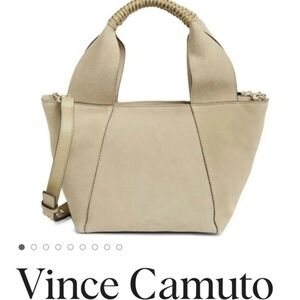 VINCE CAMUTO Janya Top Handle Leather Crossbody Tote Hobo Bag
Color: khaki